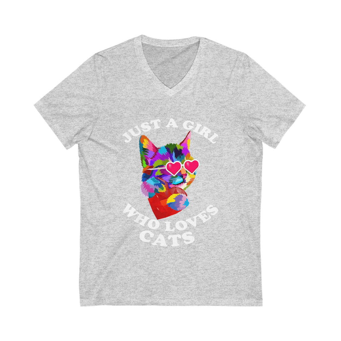 Just A Girl Who Loves Cats Women's Jersey Short Sleeve V-Neck Tee