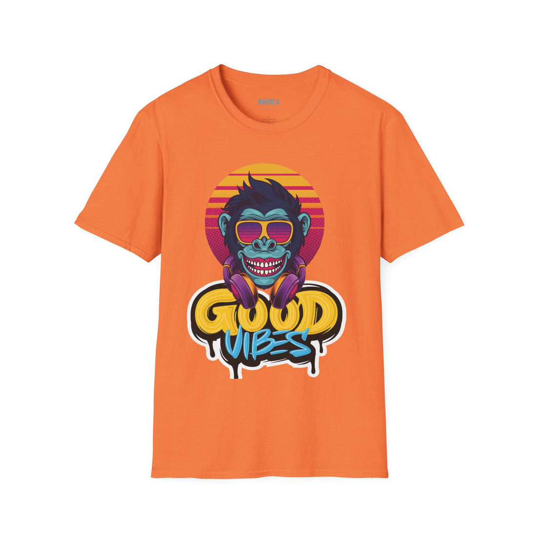 Good Vibes colorful graphic t-shirt by Inkida, view 10