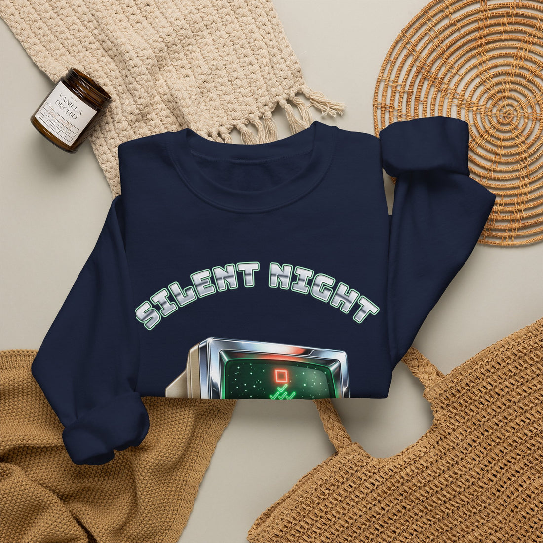 programmer Christmas sweatshirt Silent Night Passing Build, dark color by Inkida, view 16