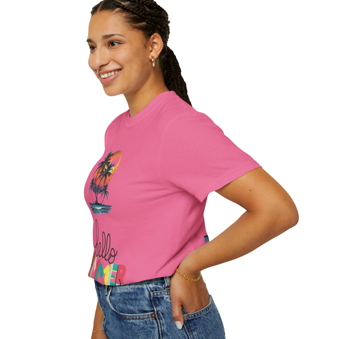 Hello Summer Sunset - Unisex Garment-Dyed T-shirt
