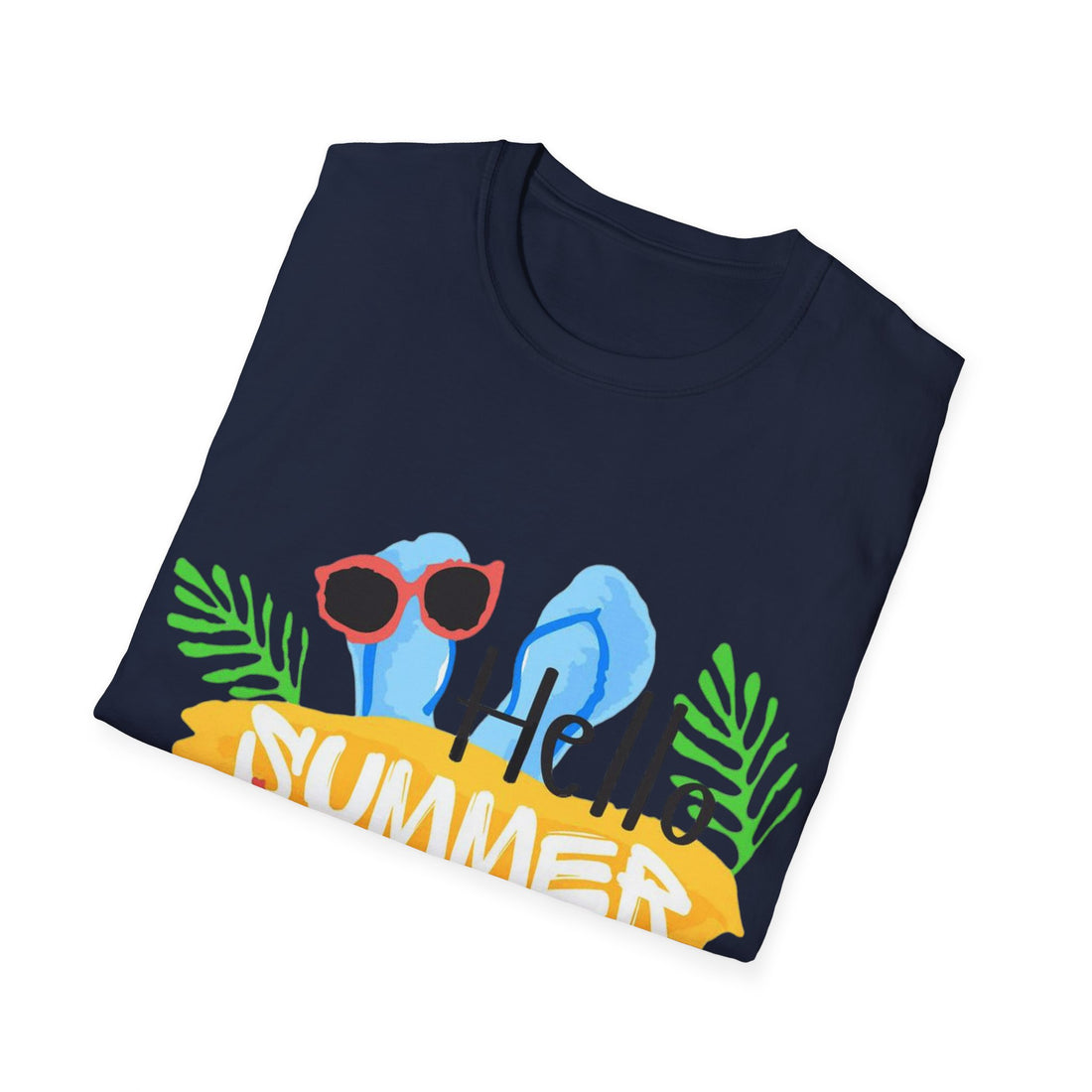 Hello Summer & Tiger in Back Unisex Softstyle T-Shirt