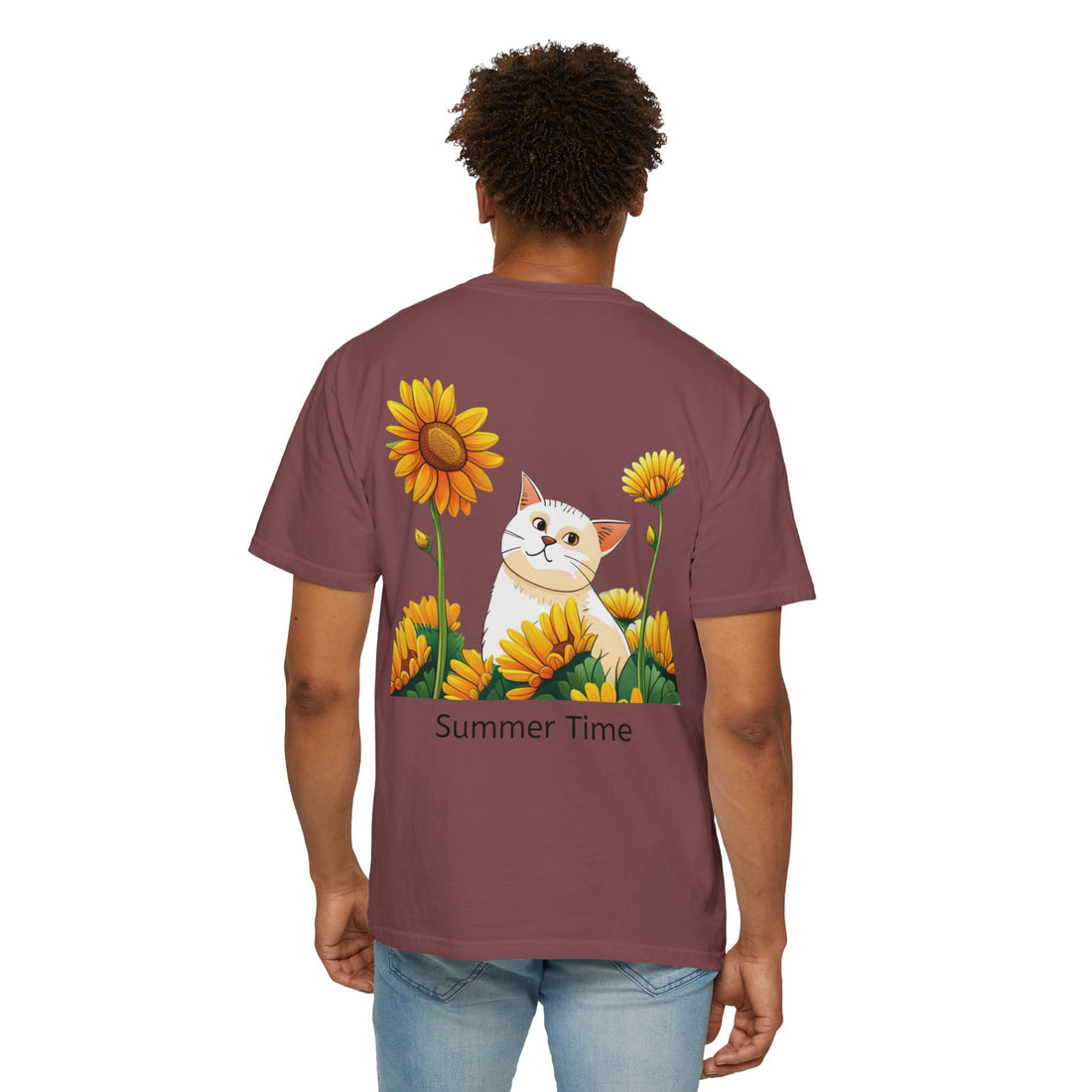 Summer Time - Sunshine Unisex Garment-Dyed T-shirt Love My Cat