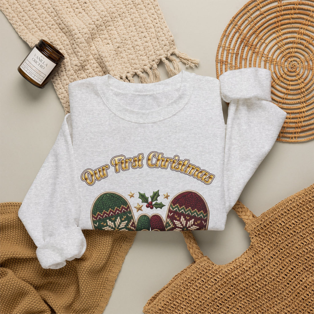 Our First Christmas as Us couples Christmas sweatshirt by Inkida, view 10