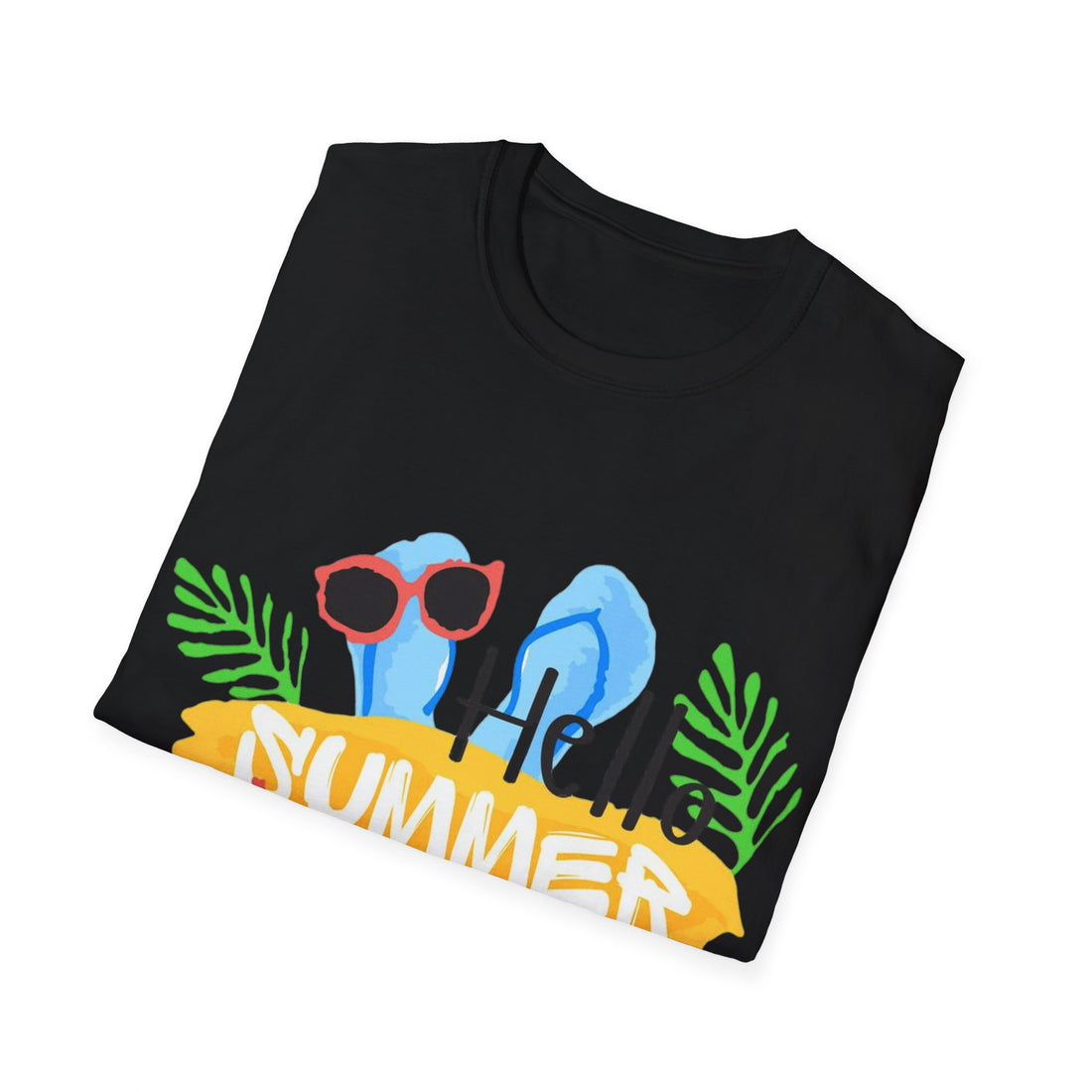 Hello Summer & Tiger in Back Unisex Softstyle T-Shirt