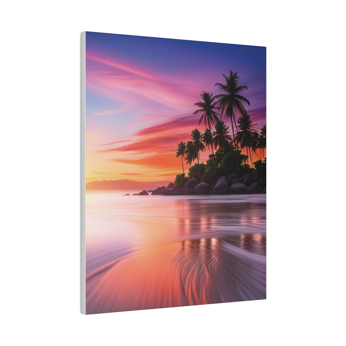 Tropical Island Sunset Matte Canvas, Stretched 0.75"