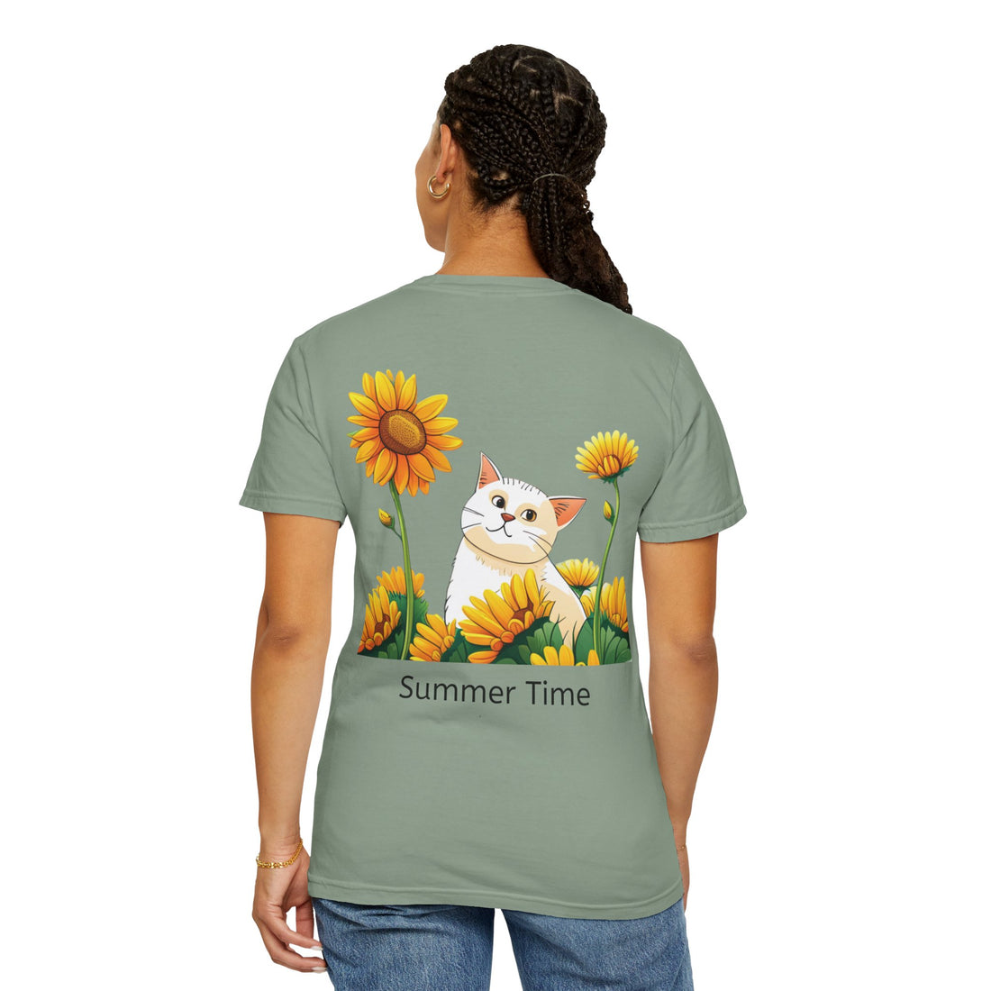 Summer Time - Sunshine Unisex Garment-Dyed T-shirt Love My Cat