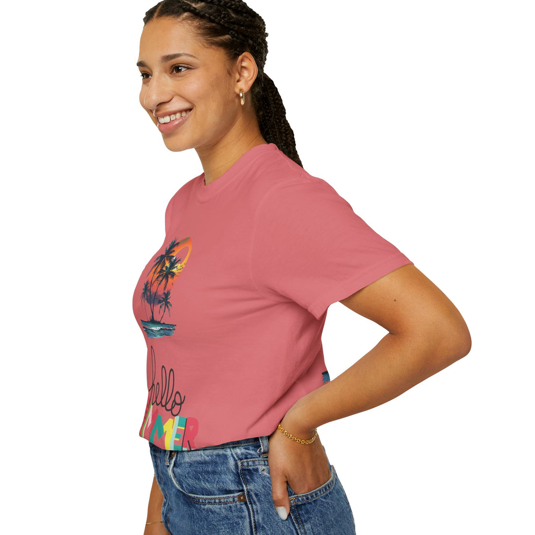 Hello Summer Sunset - Unisex Garment-Dyed T-shirt
