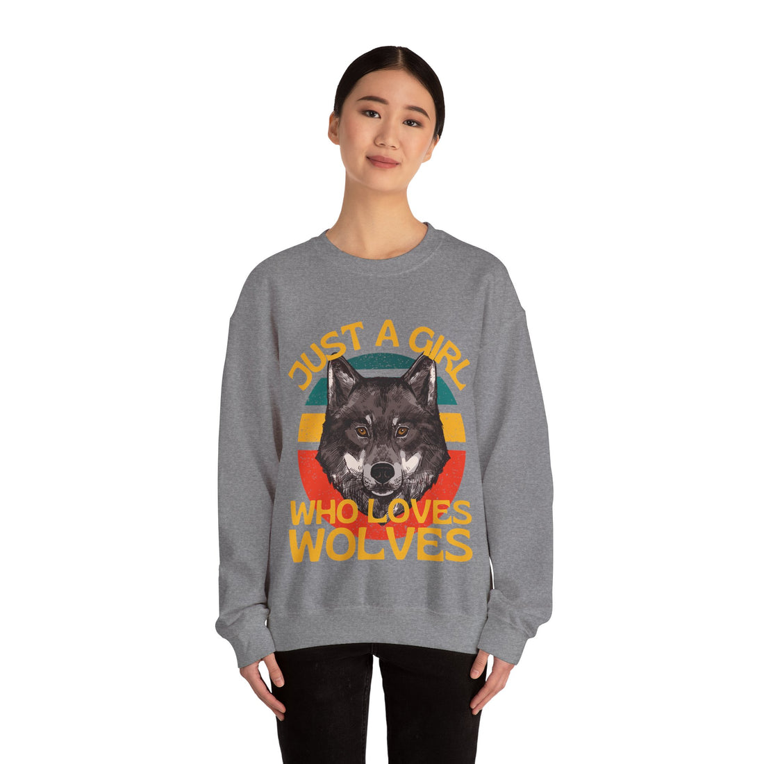 Just A Girl Who Loves Wolves Crewneck Sweatshirt