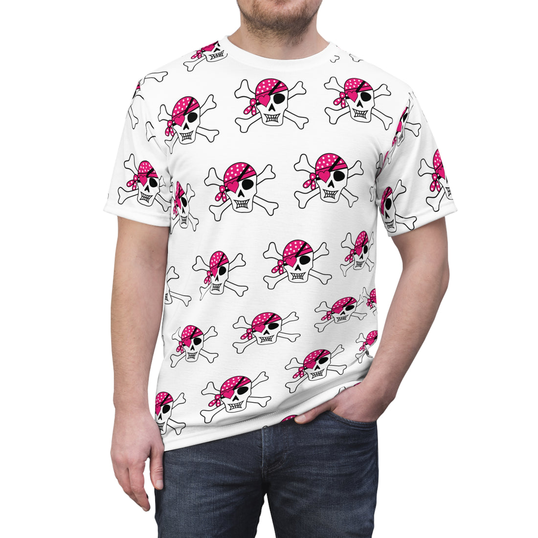 Unisex Skull and Crossbones Cut & Sew Tee