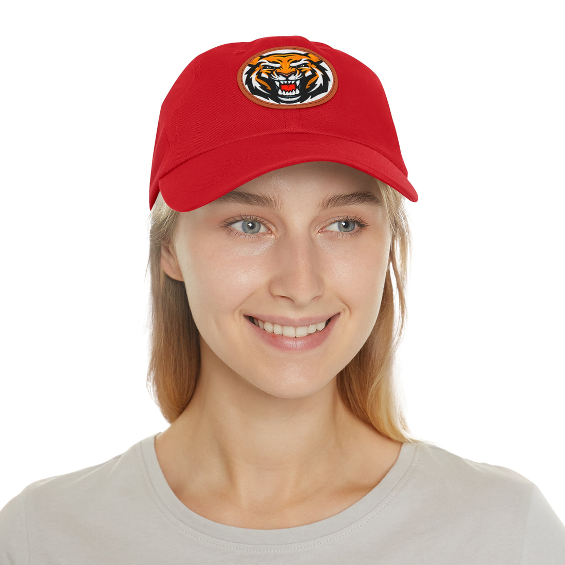 Tiger - Dad Hat with Leather Patch (Round)