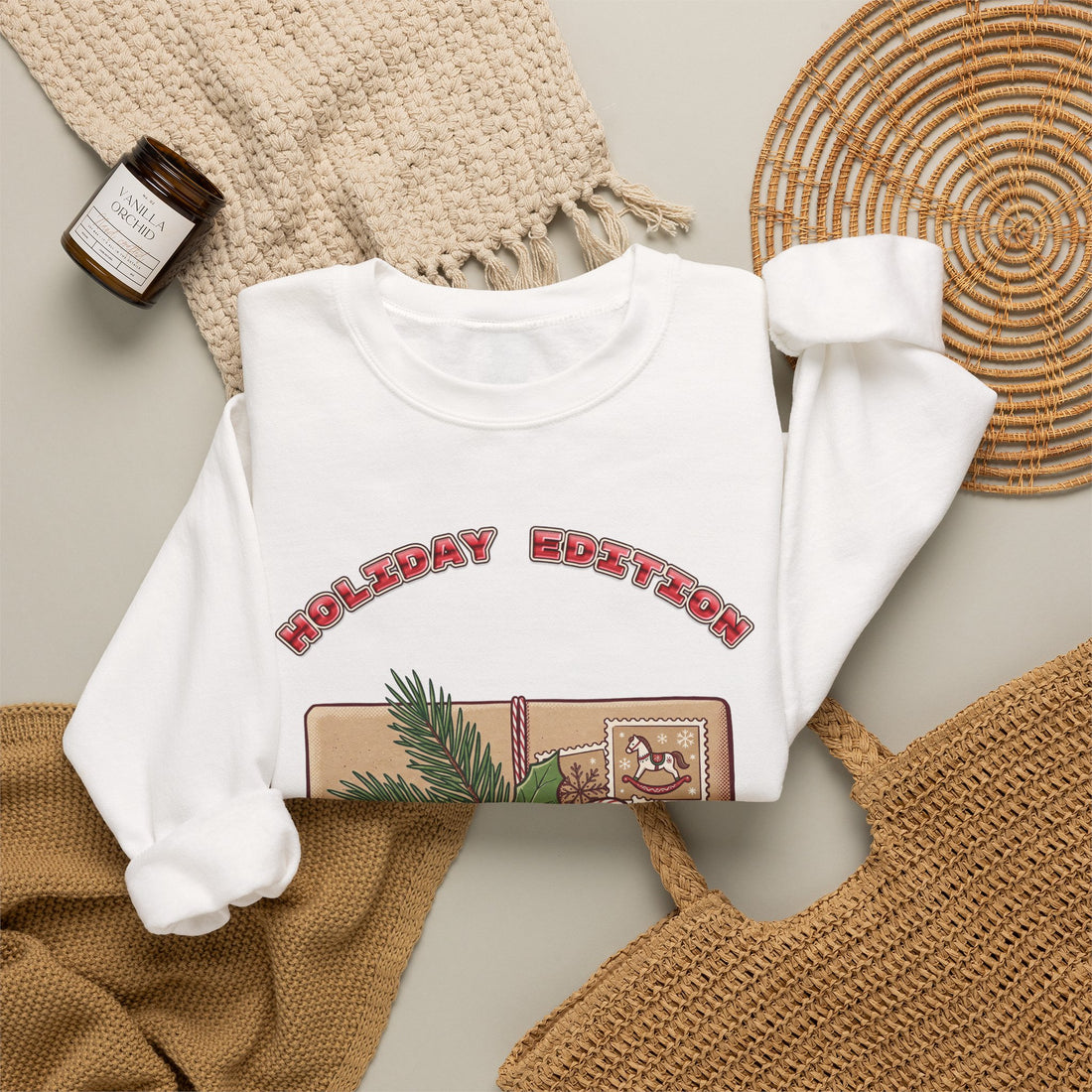Holiday Edition Arriving 2027 pregnancy announcement Christmas sweatshirt by Inkida, view 7