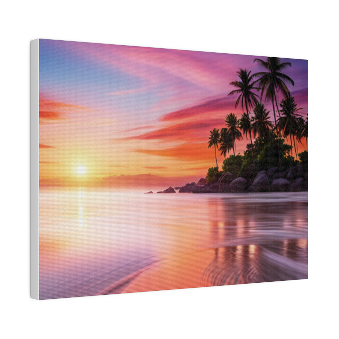 Tropical Island Sunset Matte Canvas, Stretched 0.75"