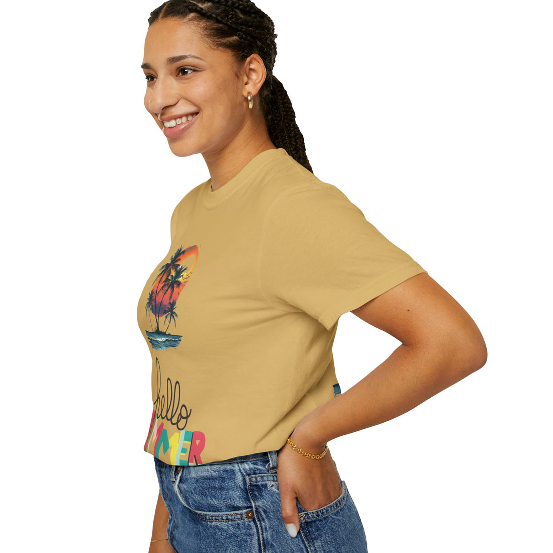 Hello Summer Sunset - Unisex Garment-Dyed T-shirt