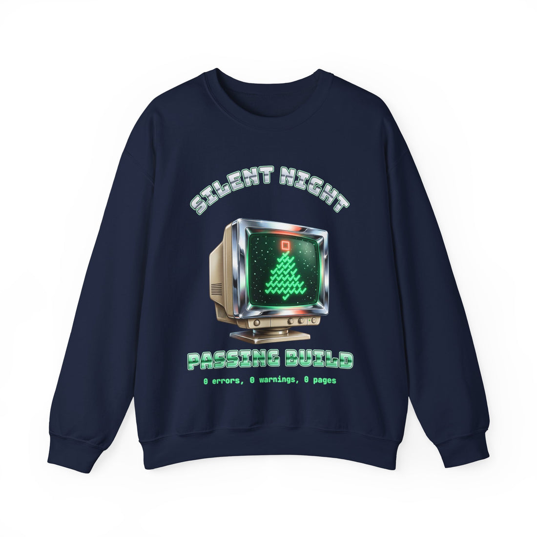 programmer Christmas sweatshirt Silent Night Passing Build, dark color by Inkida, view 4