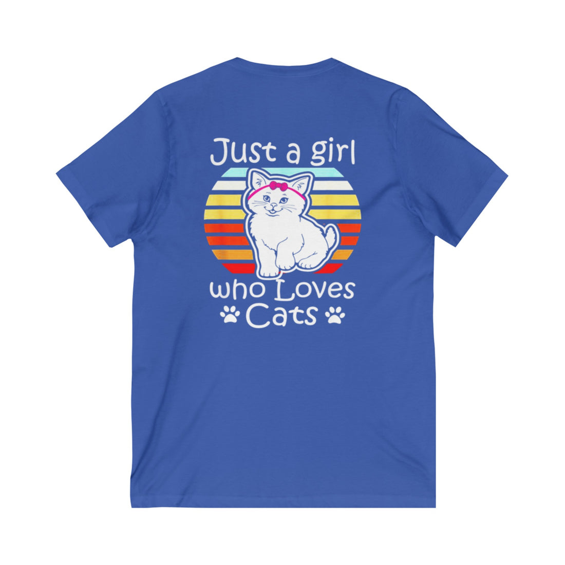 Just A Girl Who Loves Cats Women's Jersey Short Sleeve V-Neck Tee