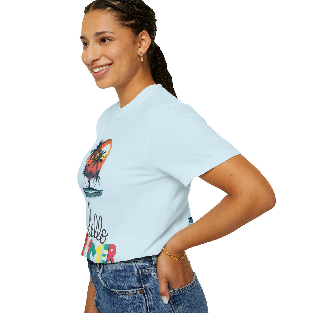 Hello Summer Sunset - Unisex Garment-Dyed T-shirt