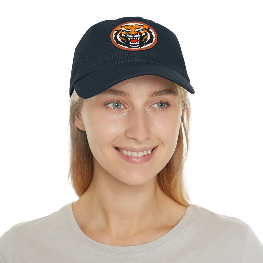 Tiger - Dad Hat with Leather Patch (Round)