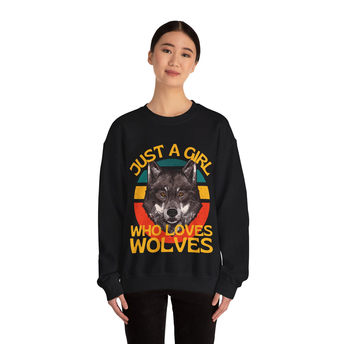 Just A Girl Who Loves Wolves Crewneck Sweatshirt