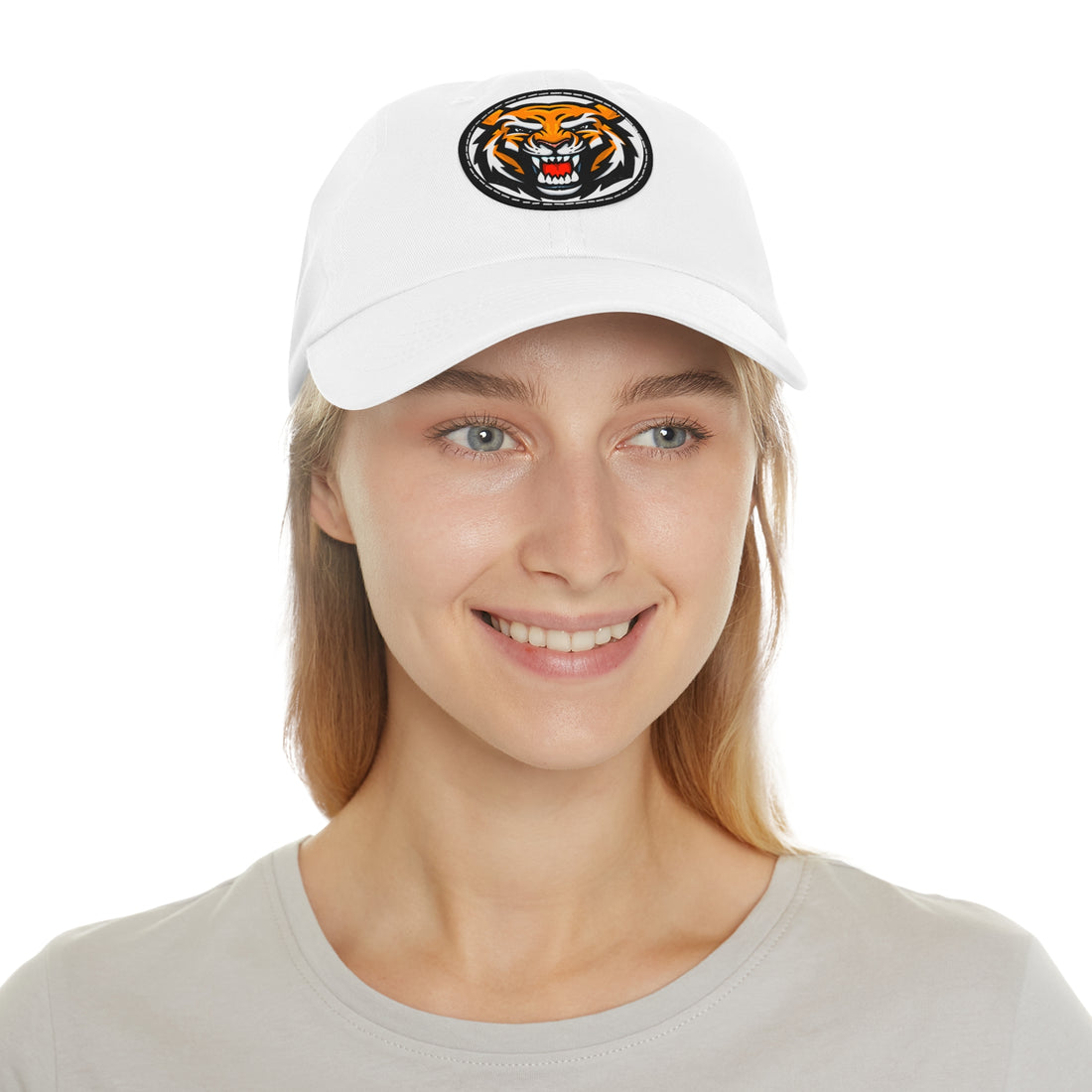 Tiger - Dad Hat with Leather Patch (Round)