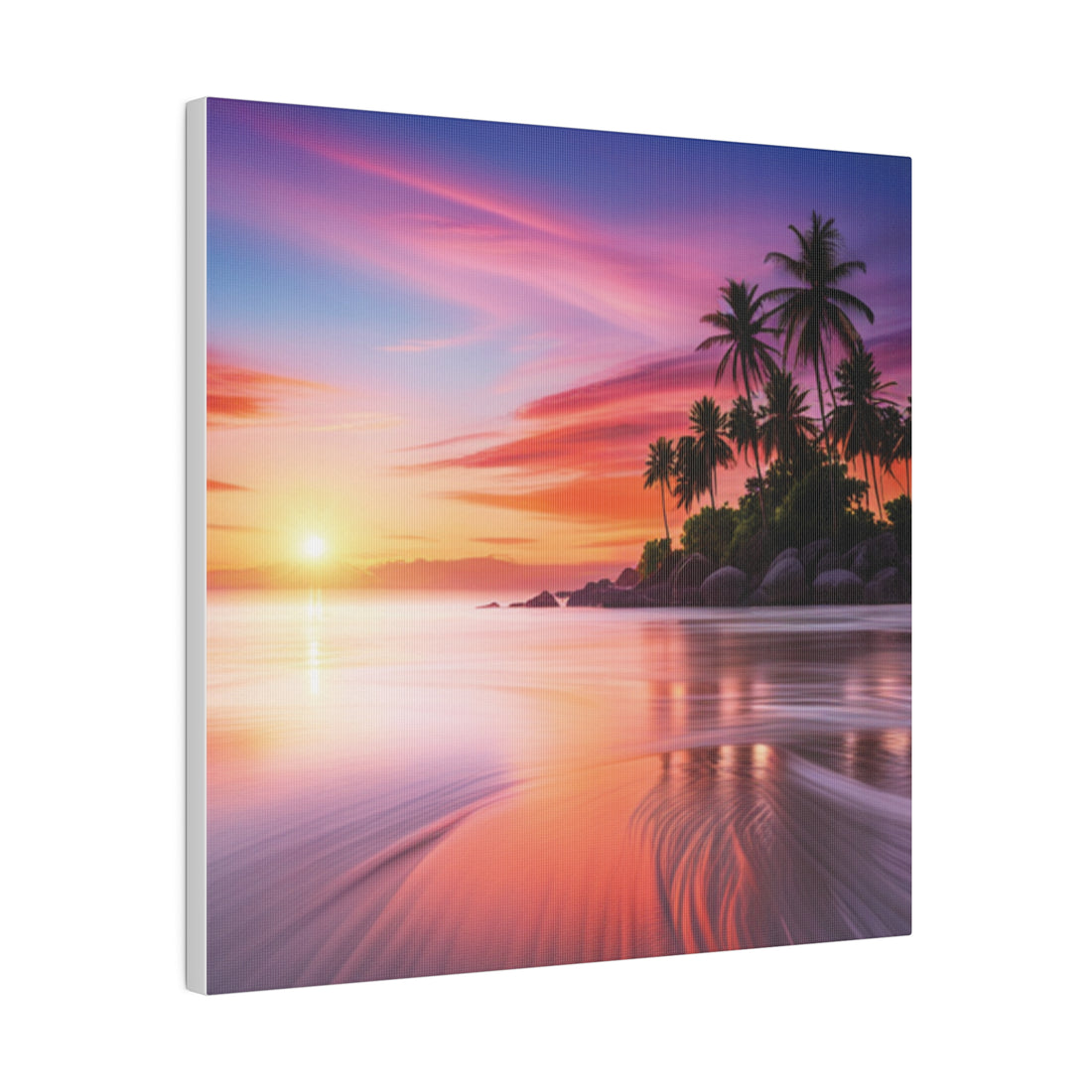 Tropical Island Sunset Matte Canvas, Stretched 0.75"