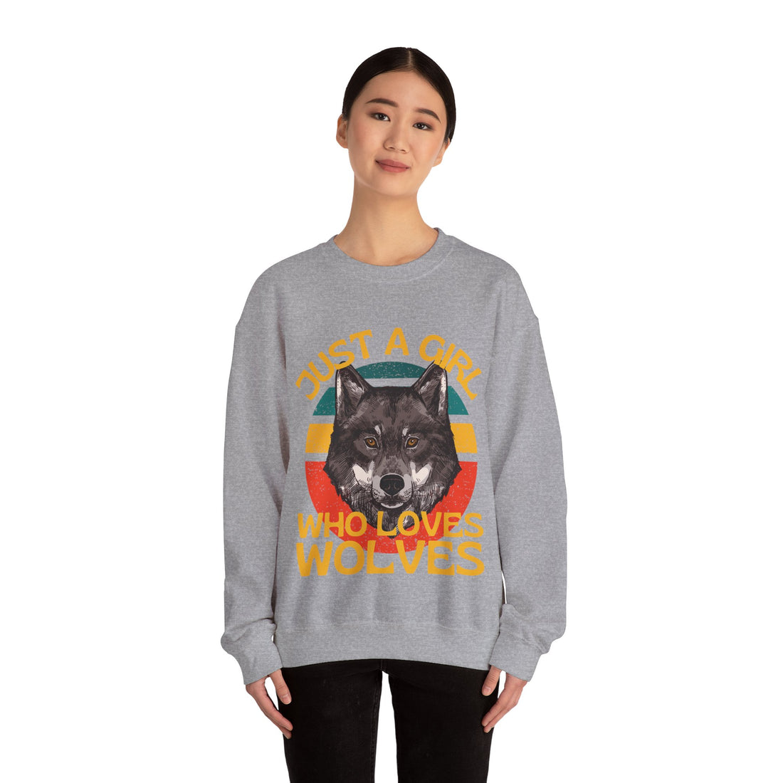 Just A Girl Who Loves Wolves Crewneck Sweatshirt
