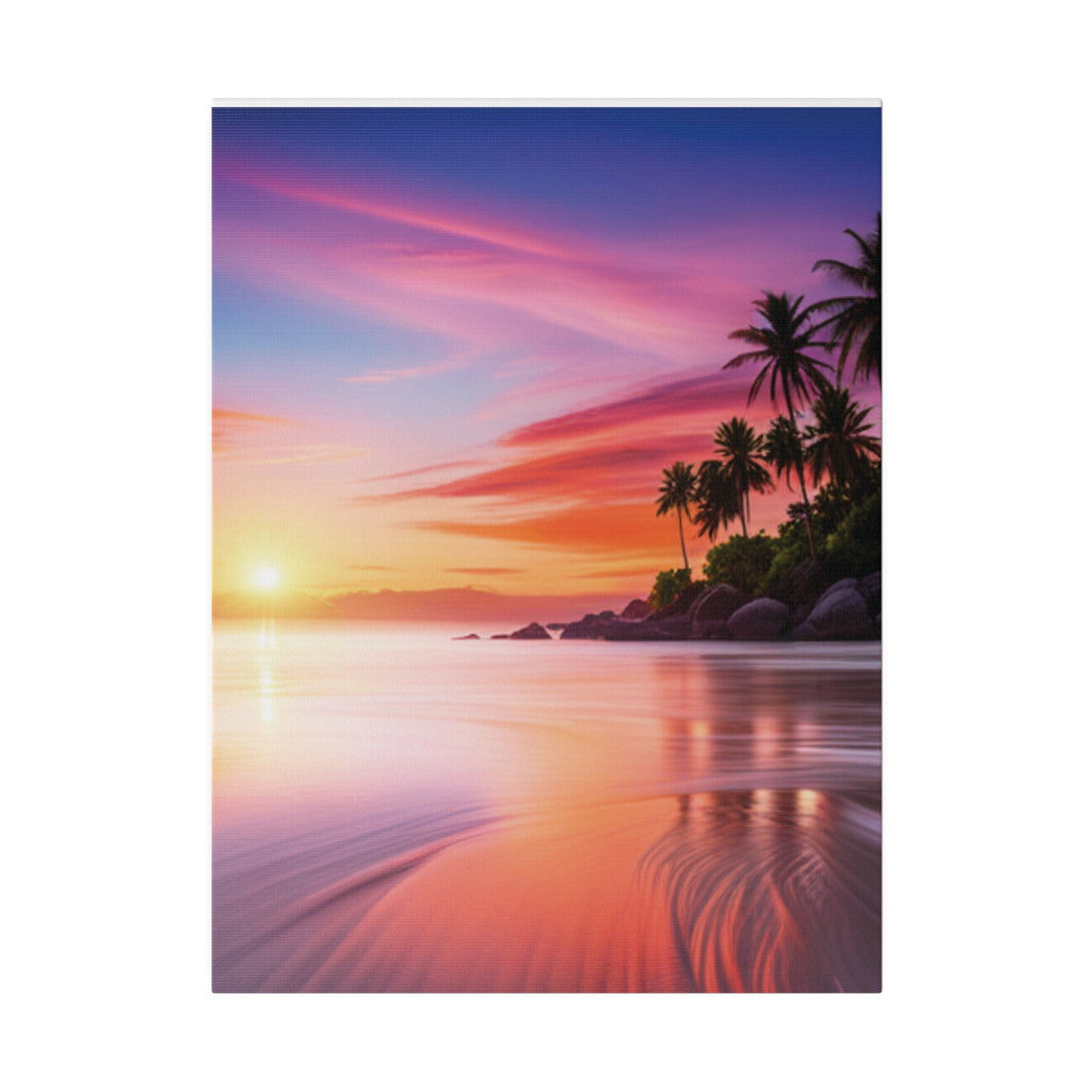 Tropical Island Sunset Matte Canvas, Stretched 0.75"