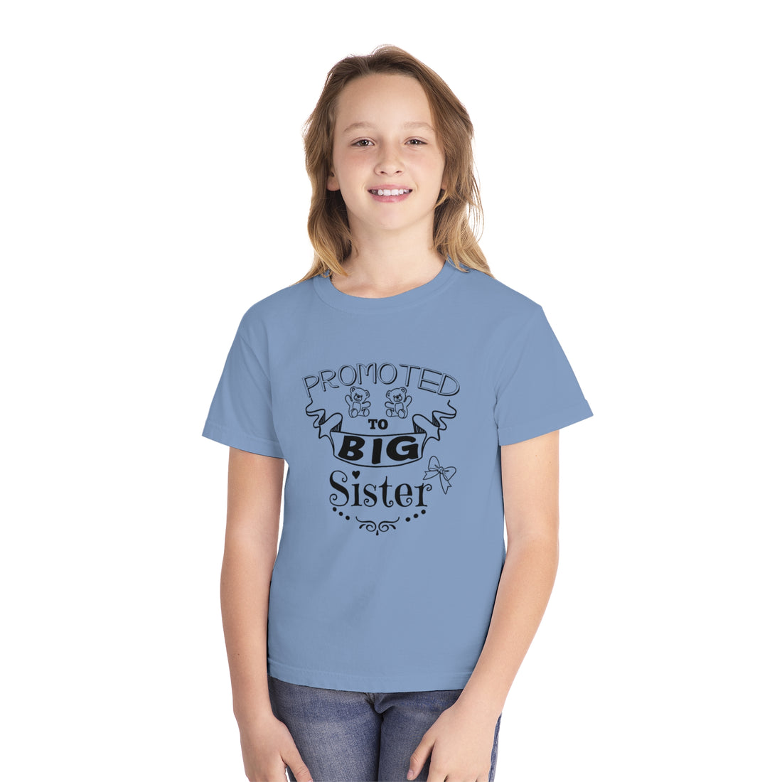 Promoted To Big Sister Youth Midweight Tee