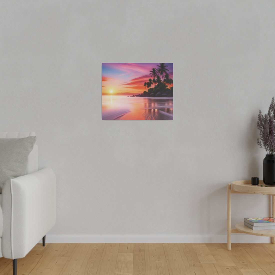 Tropical Island Sunset Matte Canvas, Stretched 0.75"