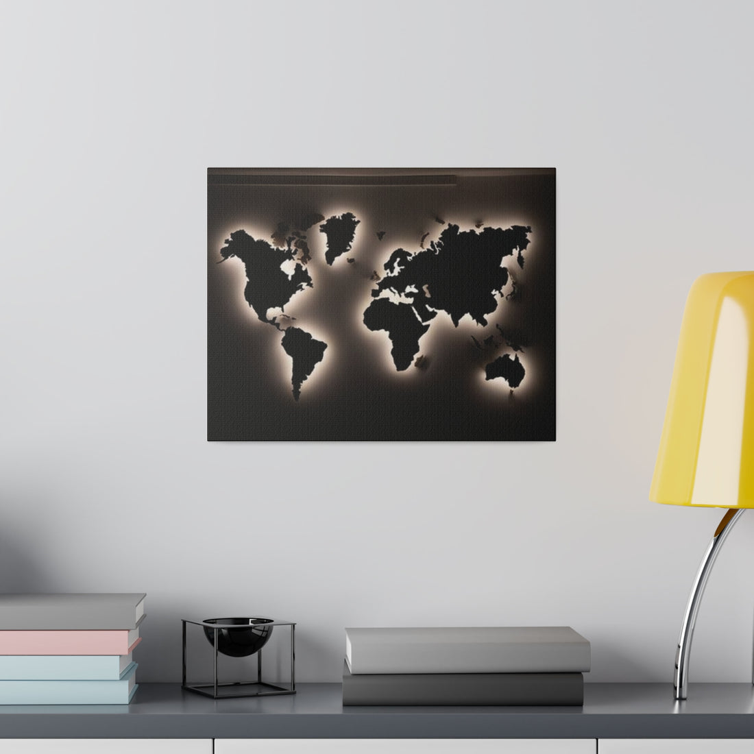 Motherboard map, World Map Matte Canvas, Stretched, 0.75"