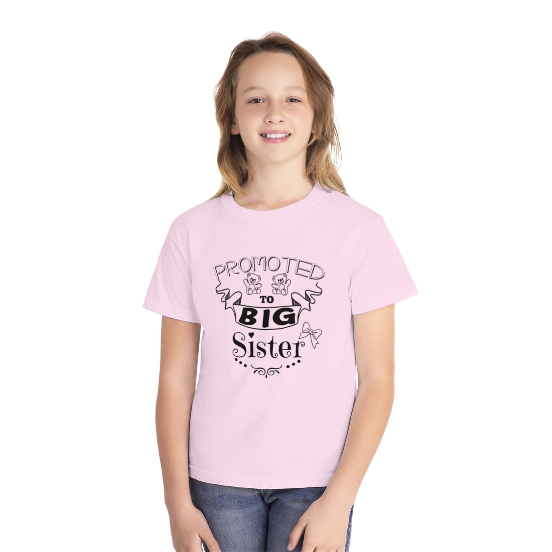 Promoted To Big Sister Youth Midweight Tee