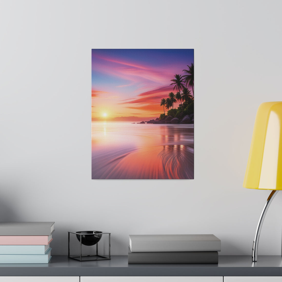 Tropical Island Sunset Matte Canvas, Stretched 0.75"
