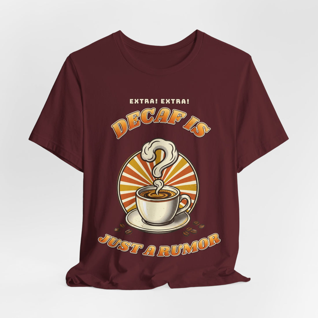 Decaf Is Just a Rumor funny coffee lover t-shirt, dark color by Inkida, view 16