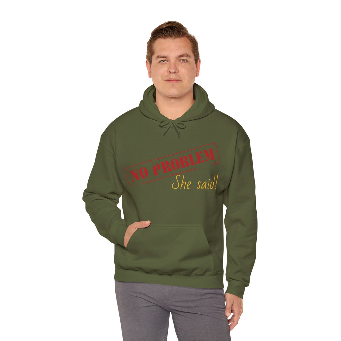 No Problem She Said Men's Heavy Blend™ Hooded Sweatshirt