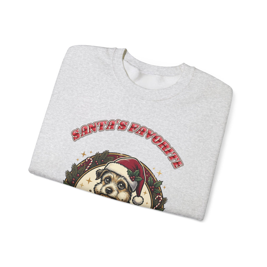funny dog Christmas sweatshirt Santa's Favorite Snack Thief by Inkida, view 9