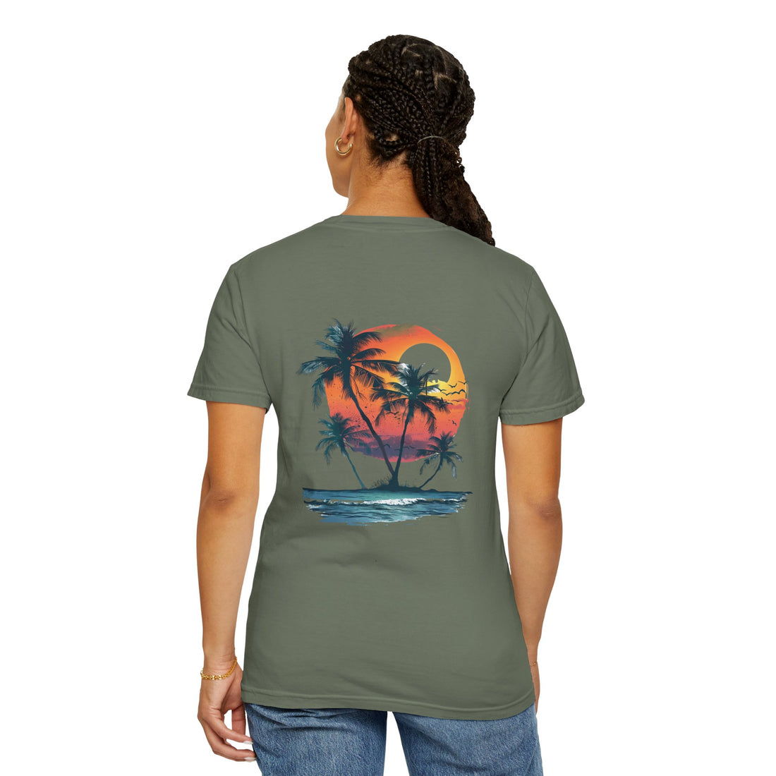 Hello Summer Sunset - Unisex Garment-Dyed T-shirt