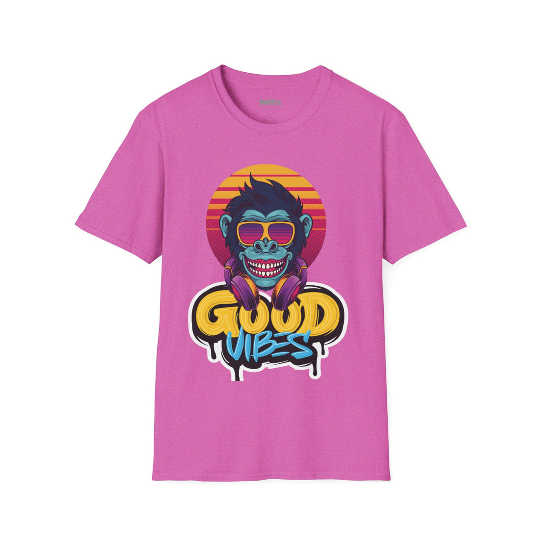 Good Vibes colorful graphic t-shirt by Inkida, view 13