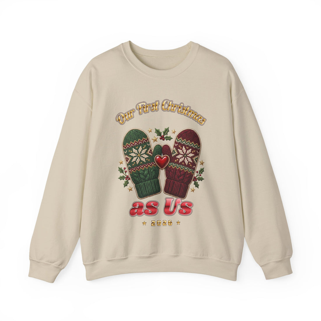 Our First Christmas as Us couples Christmas sweatshirt by Inkida, view 3