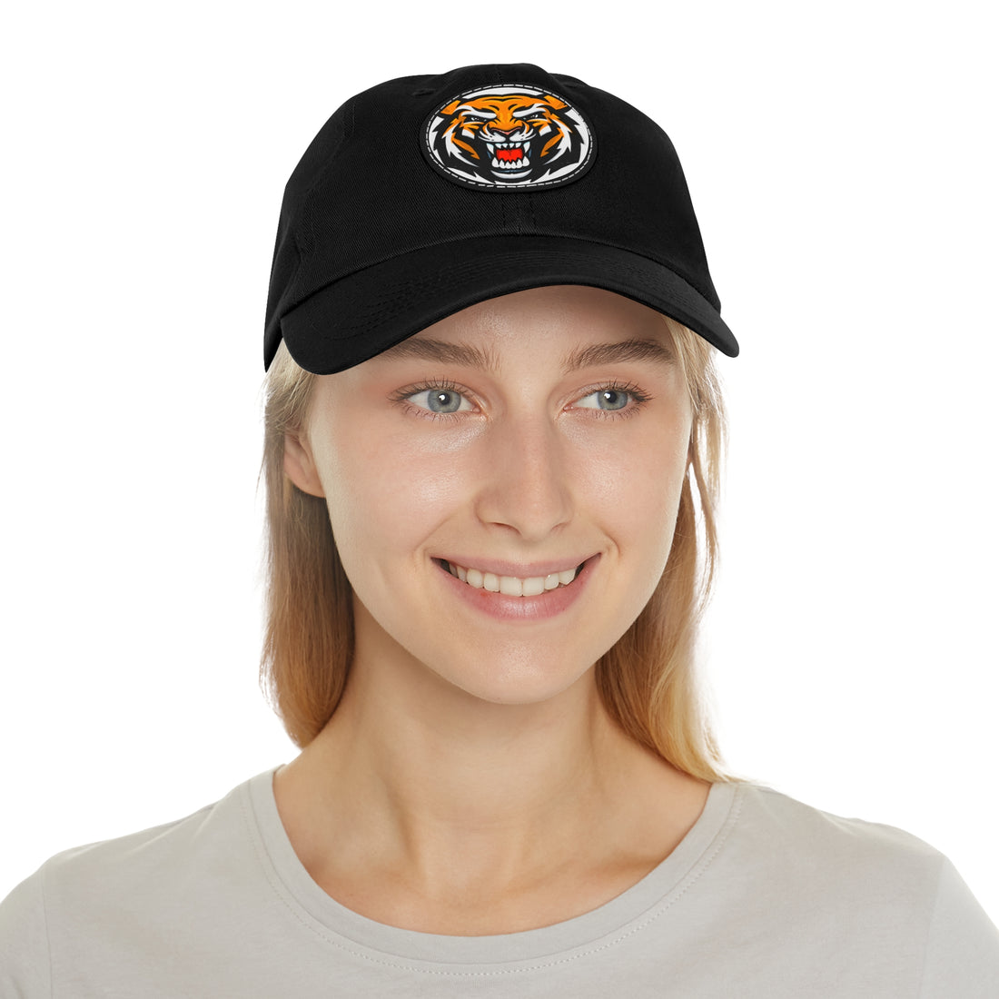 Tiger - Dad Hat with Leather Patch (Round)