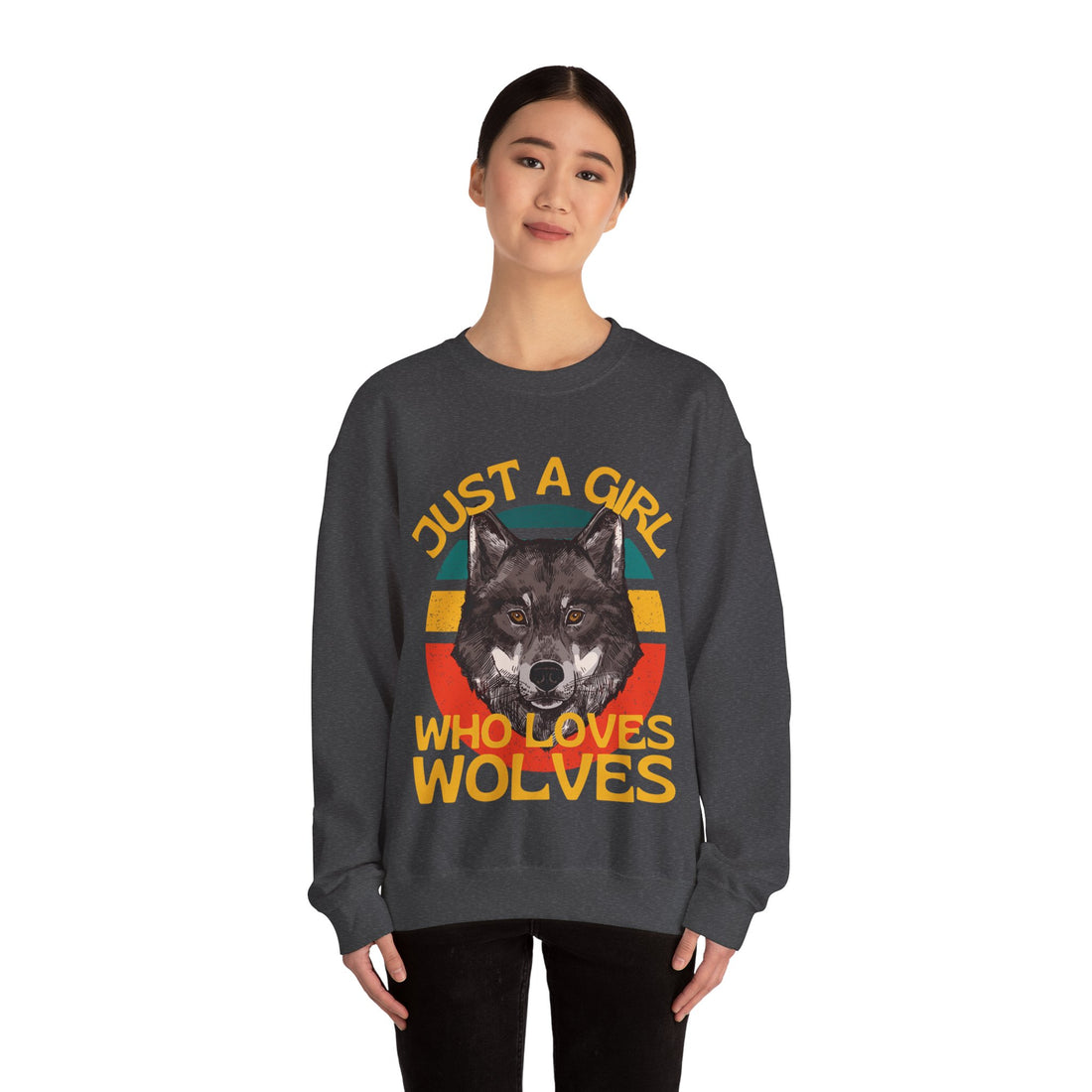 Just A Girl Who Loves Wolves Crewneck Sweatshirt