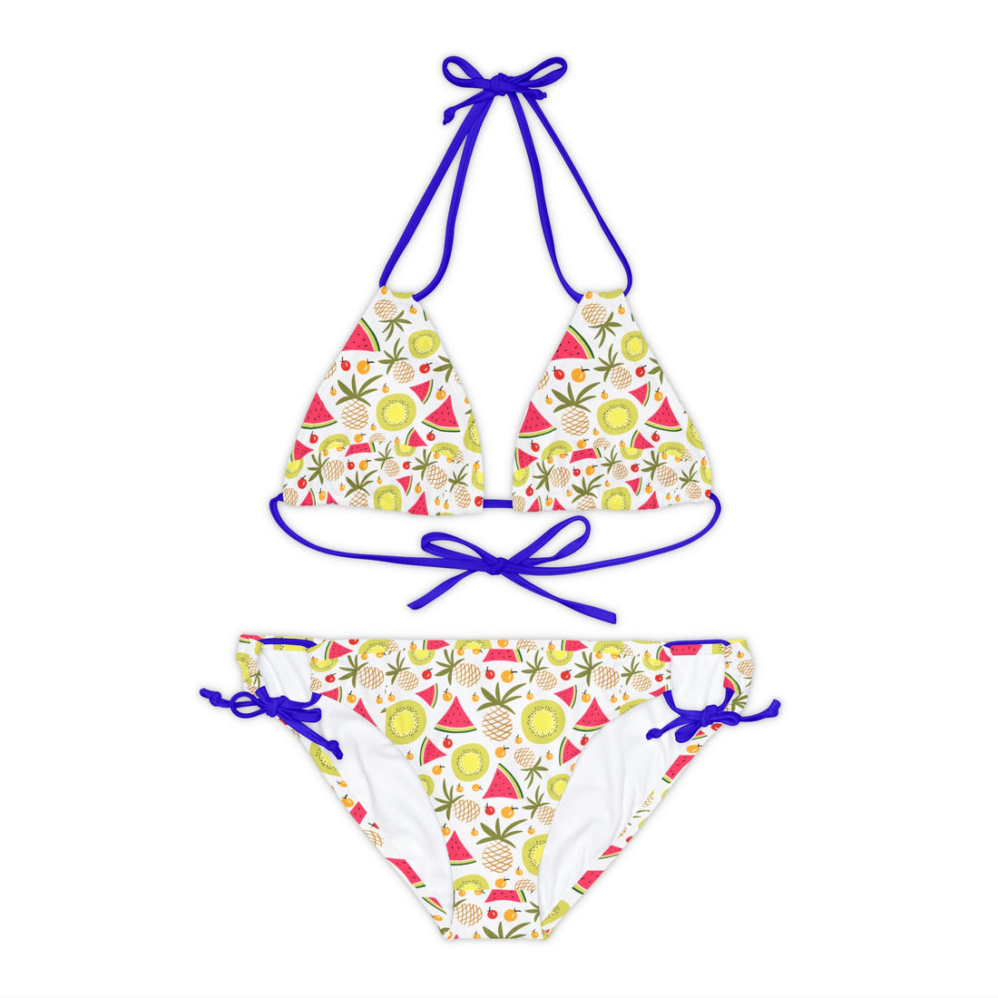Summer Pattern Fruits Strappy Bikini Set