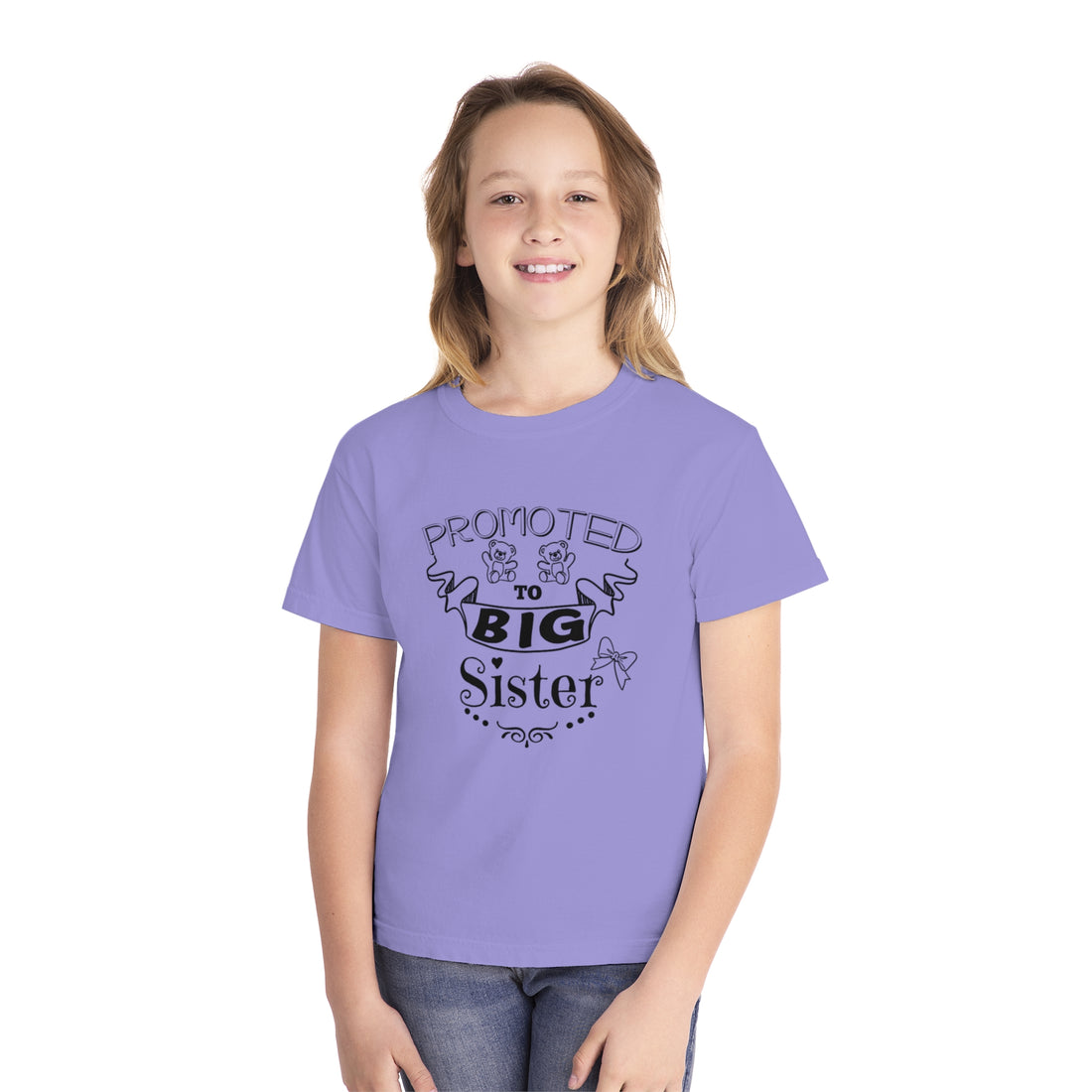 Promoted To Big Sister Youth Midweight Tee