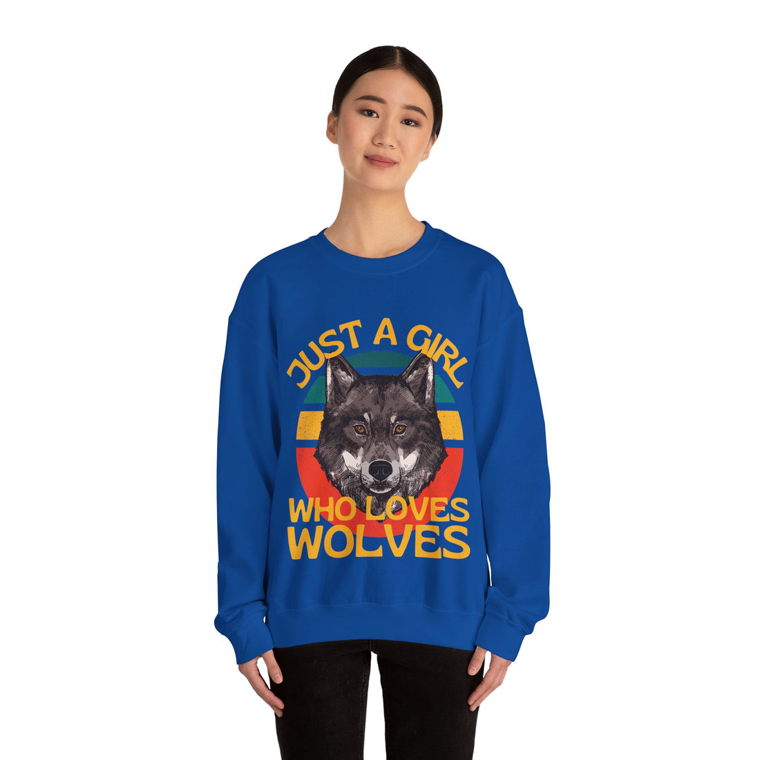 Just A Girl Who Loves Wolves Crewneck Sweatshirt