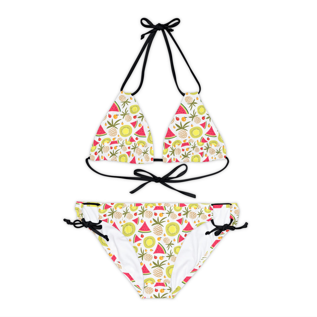 Summer Pattern Fruits Strappy Bikini Set