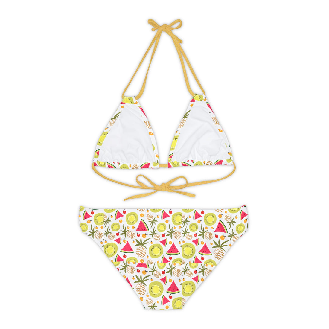 Summer Pattern Fruits Strappy Bikini Set