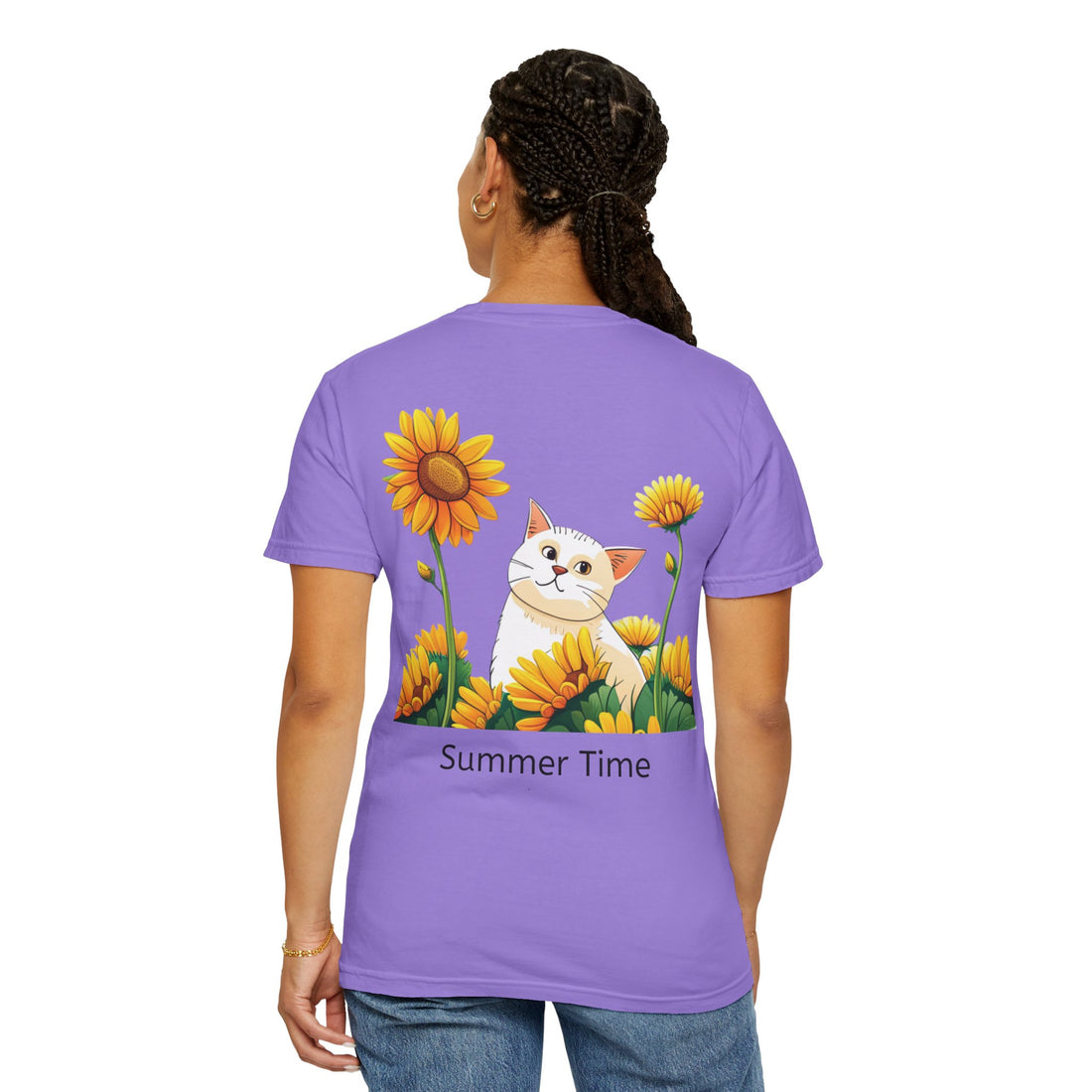 Summer Time - Sunshine Unisex Garment-Dyed T-shirt Love My Cat