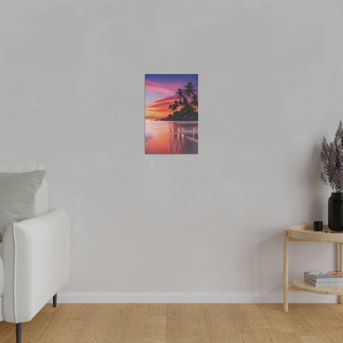 Tropical Island Sunset Matte Canvas, Stretched 0.75"