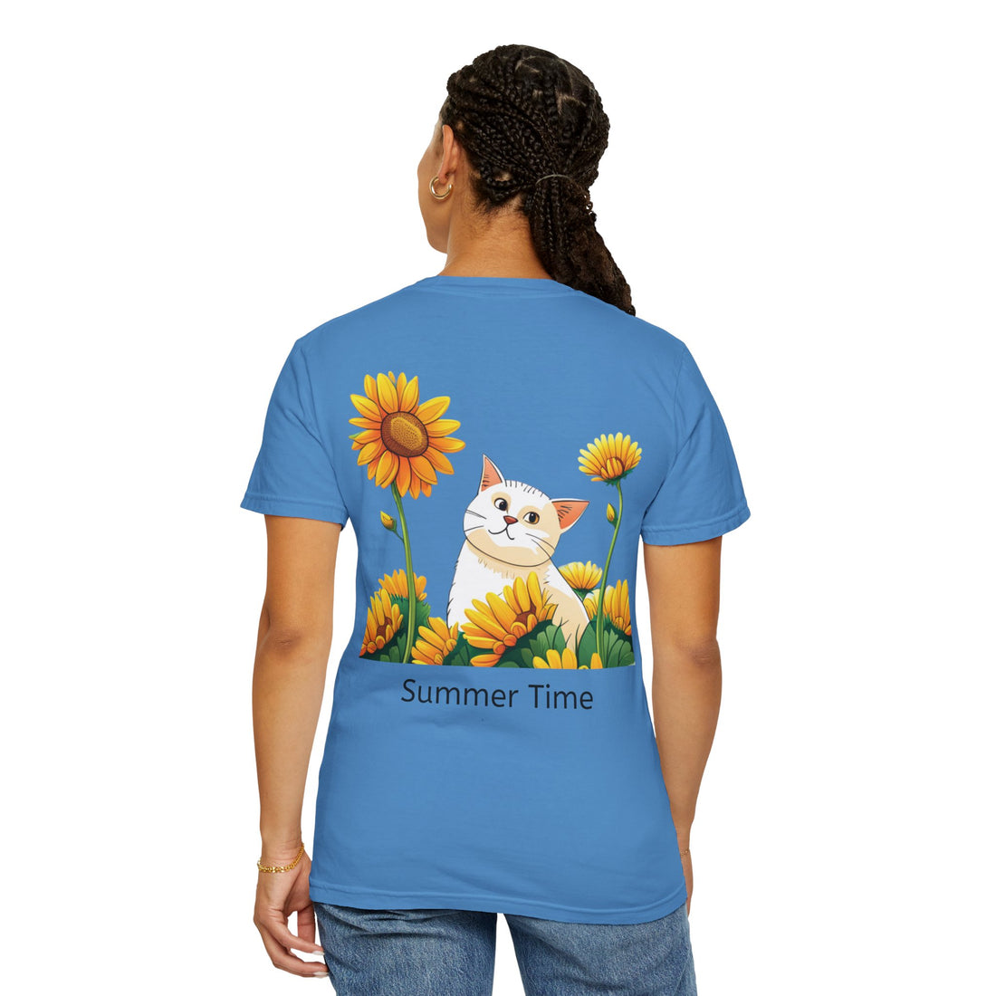 Summer Time - Sunshine Unisex Garment-Dyed T-shirt Love My Cat