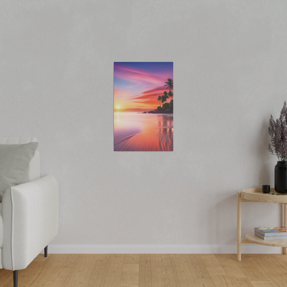 Tropical Island Sunset Matte Canvas, Stretched 0.75"