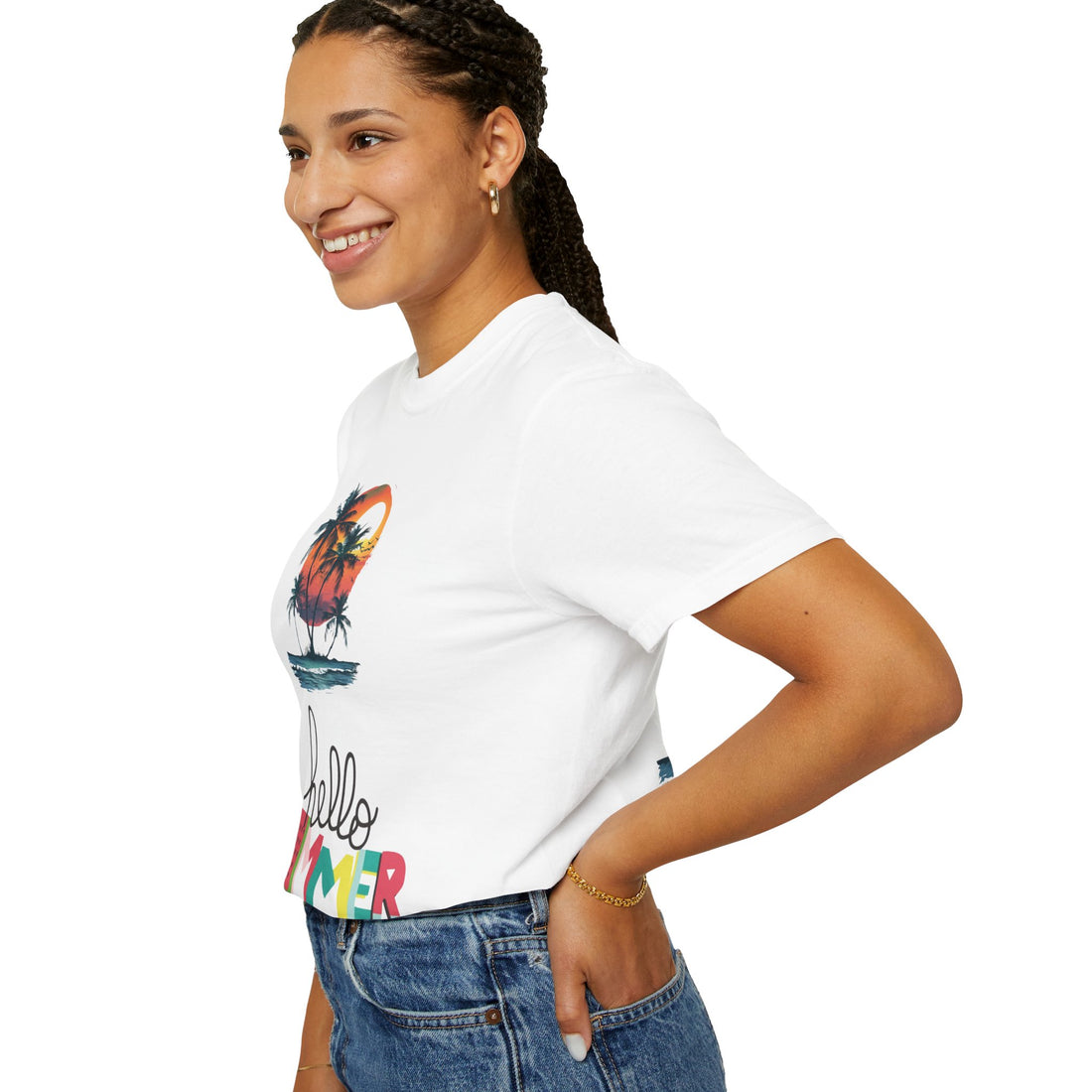 Hello Summer Sunset - Unisex Garment-Dyed T-shirt