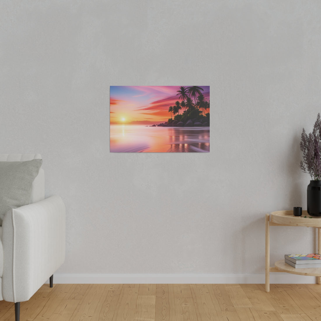 Tropical Island Sunset Matte Canvas, Stretched 0.75"